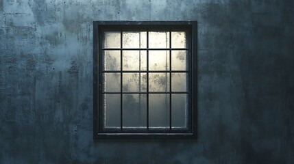 Fototapeta premium Looking Through Grungy Window on Textured Wall with Soft Light