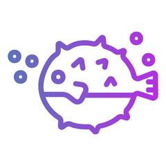 puffer fish Gradient icon