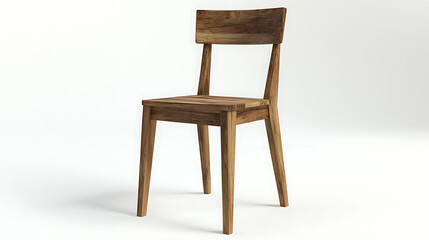 A wooden chair with a back and no arms