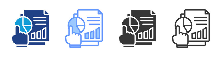 Data icon set multiple style collection