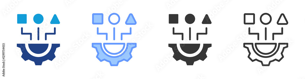 Poster Feature Engineering icon set multiple style collection