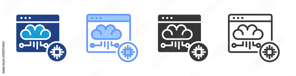 Aufkleber Machine Learning icon set multiple style collection