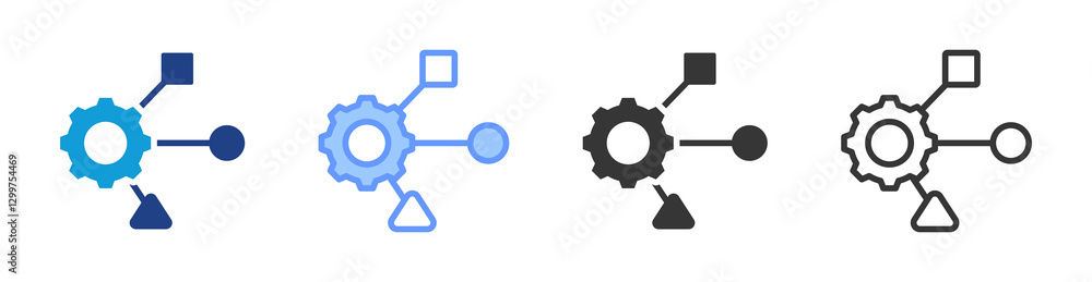 Poster Model icon set multiple style collection
