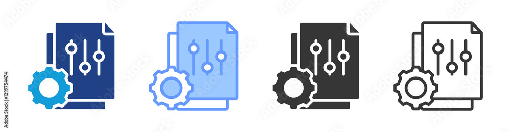 Poster Parameter icon set multiple style collection
