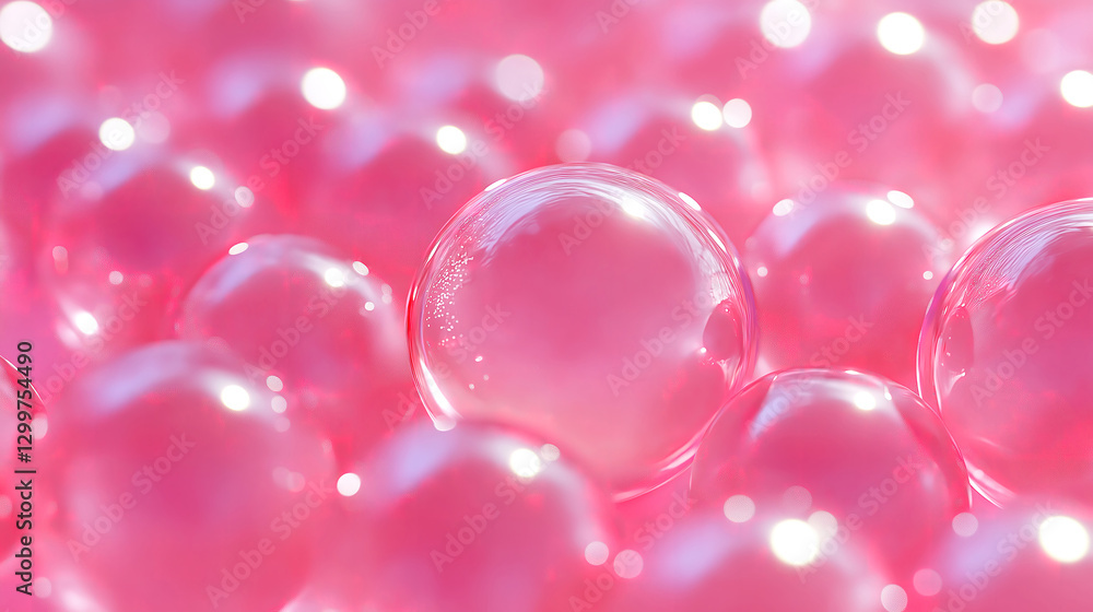 Poster close-up image of pink capsules emphasizing their soft hues and smooth surface texture