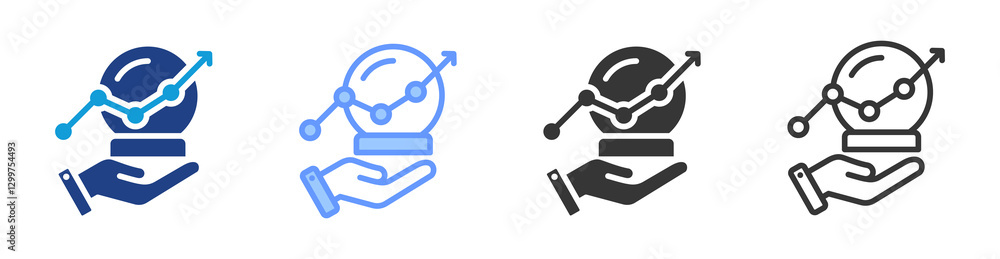 Poster Prediction icon set multiple style collection