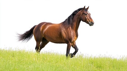 Meadow Horse Isolated Scene with White with Isolated