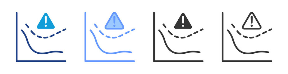Overfitting icon set multiple style collection
