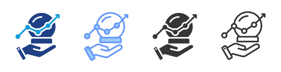 Prediction icon set multiple style collection