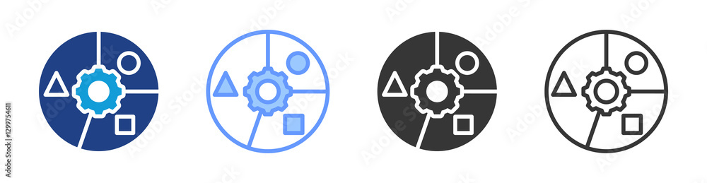 Aufkleber Segmentation icon set multiple style collection