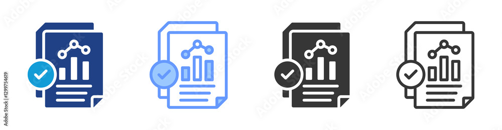 Leinwandbilder statistic icon set multiple style collection
