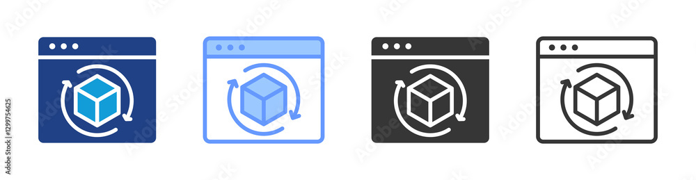 Poster Simulation icon set multiple style collection