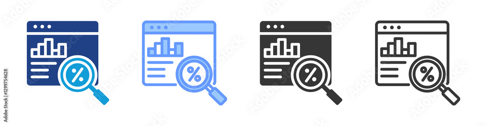 Poster Statistical Analysis icon set multiple style collection