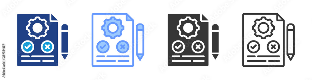 Aufkleber Testing icon set multiple style collection