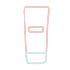Skincare tube pastel line art - Cleancers Exfoliants Serums essences Toner moisturizers Sunscreen