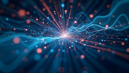 Obraz premium New age of data visualization. Data science and visual management design concept. Abstract background. Hand edited, based. 