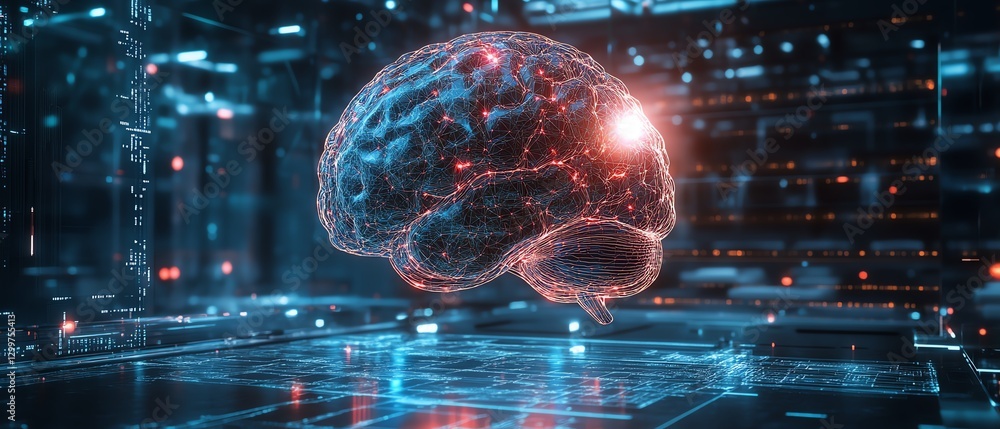 Leinwandbilder cuttingedge artificial intelligence brain in a hightech factory lab