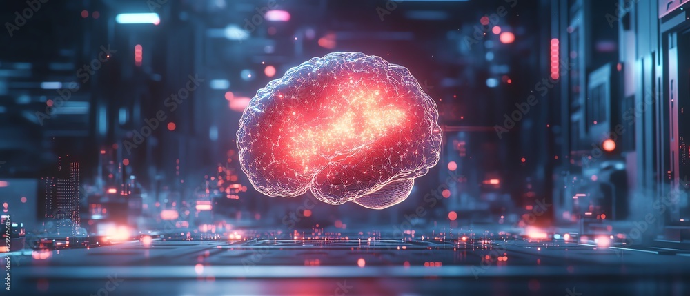Leinwandbilder futuristic artificial intelligence brain in a hightech factory lab