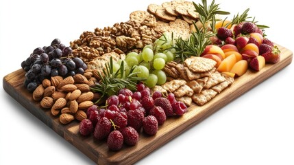 Delicious Fruit and Nut Platter with Crackers