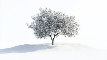 Fototapeta premium Snowy Landscape Tree Scene with White with Landscape