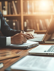 businessman working on laptop