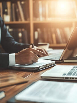 businessman working on laptop