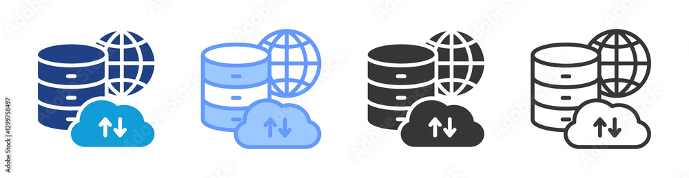 Poster Big Data icon set multiple style collection