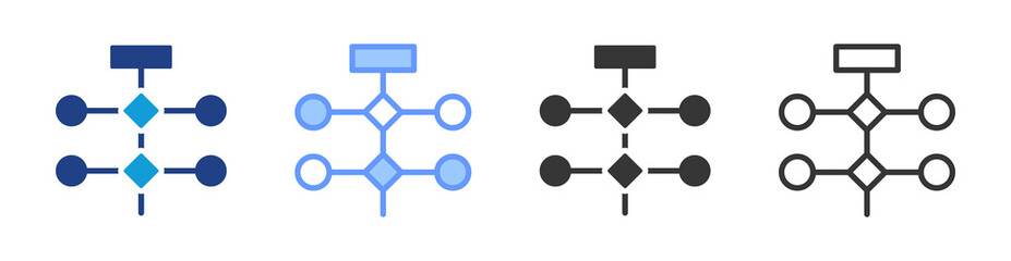 Algorithm icon set multiple style collection