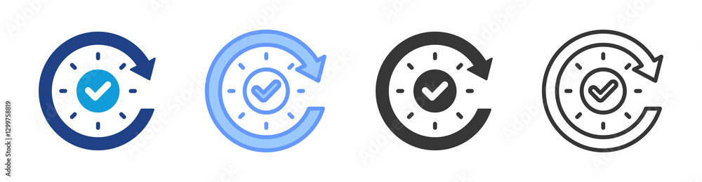 Poster Realtime icon set multiple style collection