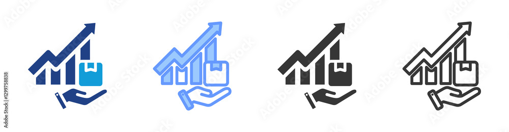 Poster Sales icon set multiple style collection