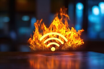 A stock image portraying secure Wi-Fi and internet browsing with VPN encryption and firewall protection.