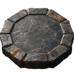 Elaborate stone platform structure with polygonal surface pattern design