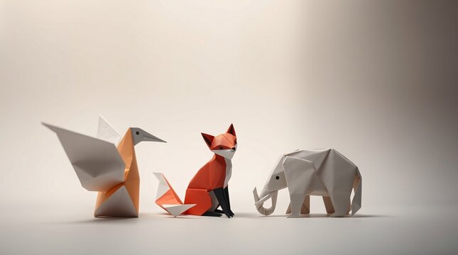 Origami Bird, Fox, and Elephant &ndash; Intricate Paper Creations