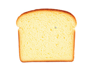 High-Quality PNG single slice of bread on white background