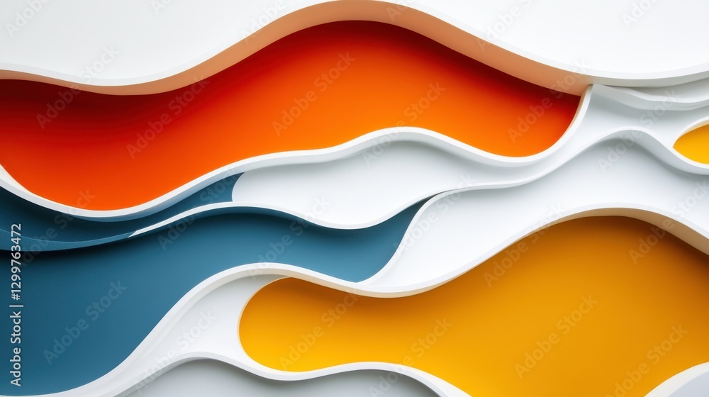 Poster vibrant patterns with soft light on white background
