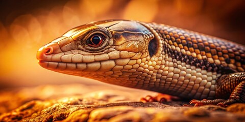 Obraz premium Vintage Style African Skink Profile - Reptile Close-up Photography