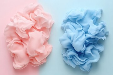 Fototapeta premium Abstract flowing pink & blue fabric design with pastel background for artistic or fashion