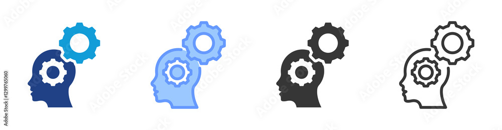 Poster Cognition icon set multiple style collection