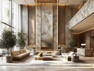 Lobby Lounge Elegant Interior Scene