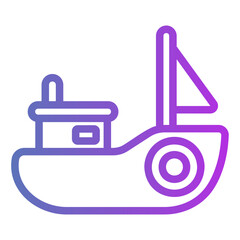 toy boat Gradient icon