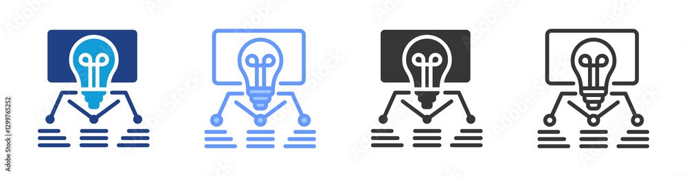 Poster Field Knowledge icon set multiple style collection