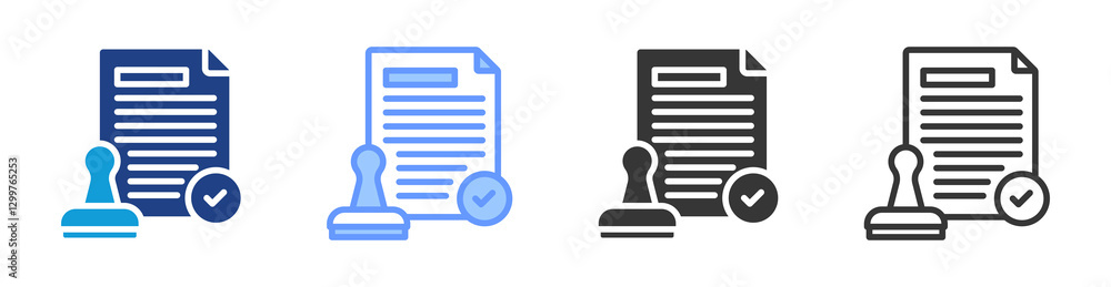 Poster licensing icon set multiple style collection