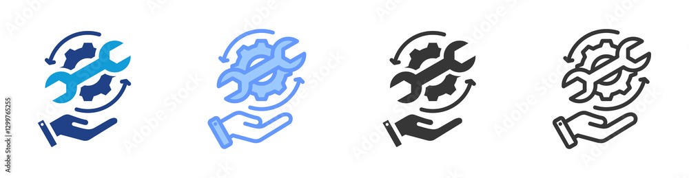 Aufkleber Technical Skill icon set multiple style collection