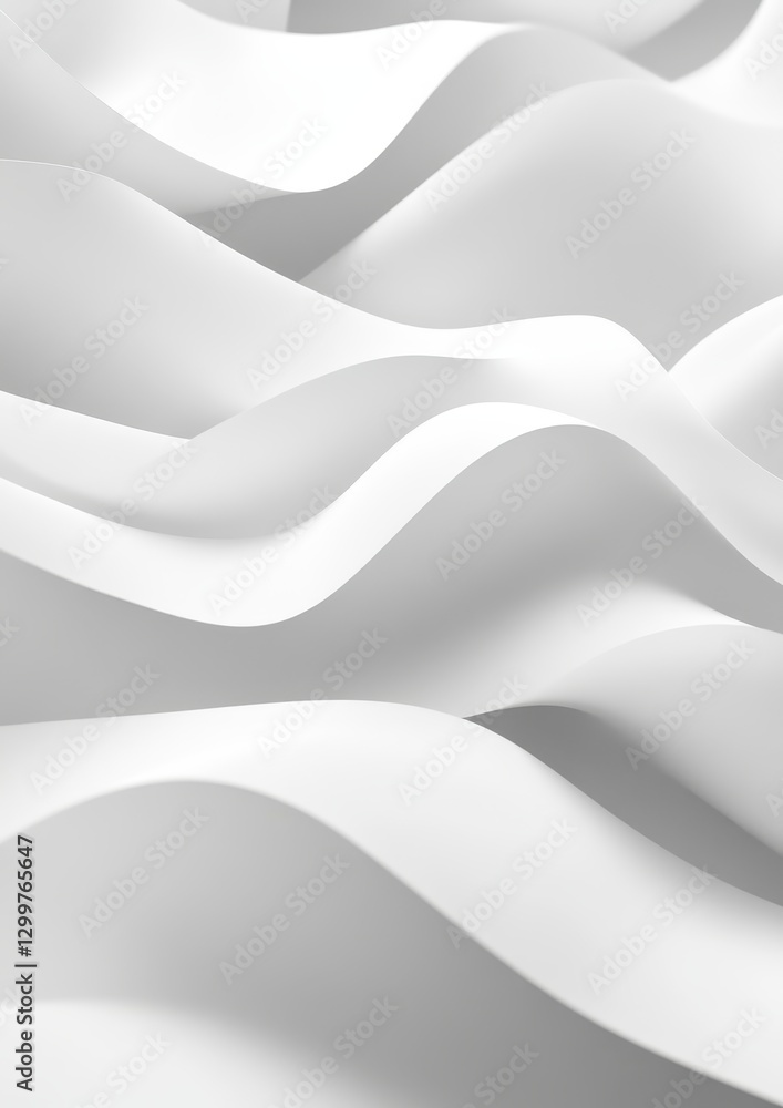 Poster Smooth White Curves and Waves of Paper Creating an Elegant and Abstract Background Design for Modern Art and Minimalist Aesthetic Projects