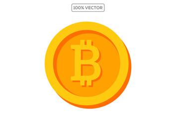 Crypto currency, bitcoin, bit coin logo. Bitcoin symbol. vector illustration