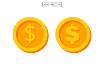 Dollar sign. Usd vector icon. Us dollar symbol. Money coin transparant background