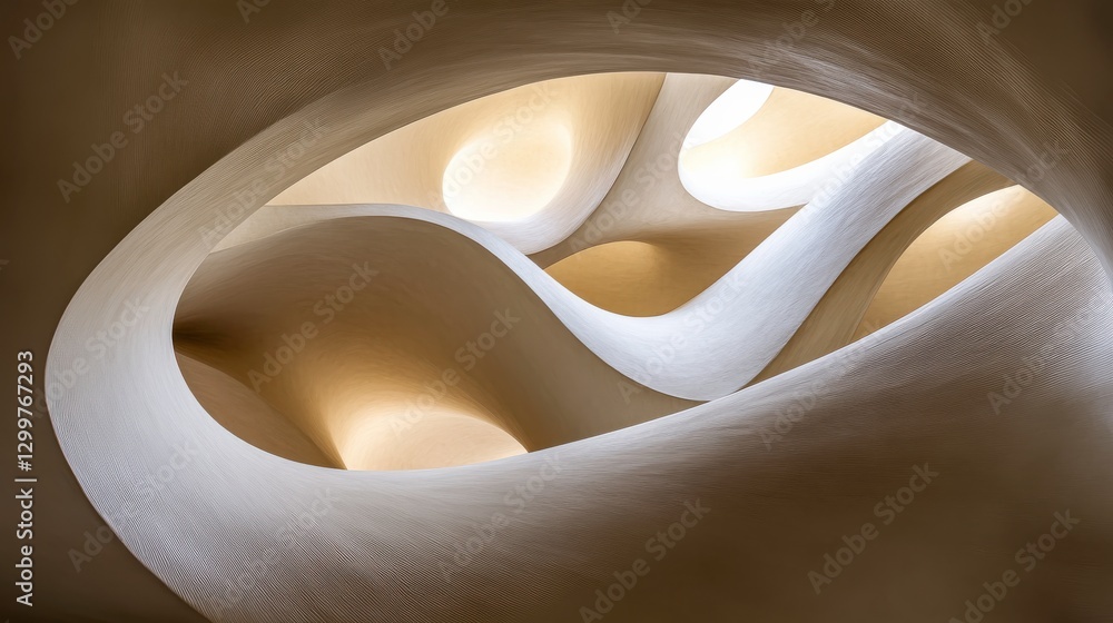Poster abstract ethereal light forms in a magical background