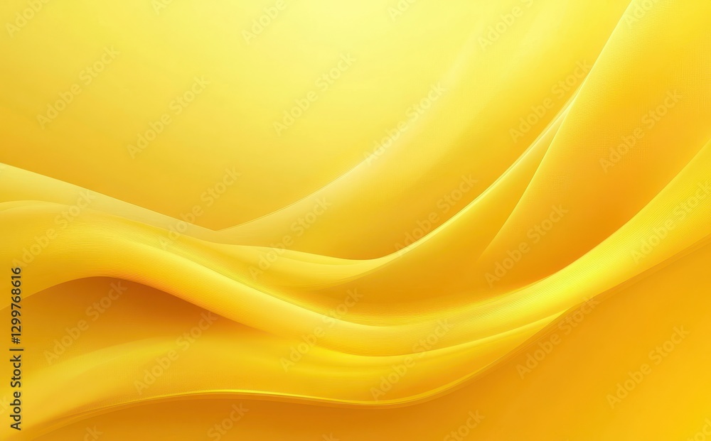 Poster soft and flowing yellow abstract background with smooth curves and light gradients for creative desi