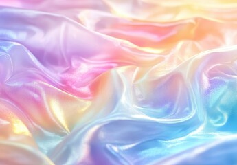 Soft and Shimmering Iridescent Fabric with Gentle Waves and Colorful Hues in Pastel Shades for Creative Projects and Elegant Designs