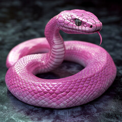 Fototapeta premium Pink 3D Snake